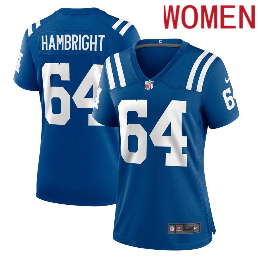 Women Indianapolis Colts 64 Arlington Hambright Nike Royal Game Player NFL Jersey
